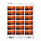 Saguaro Cactus Silhouette Arizona Red Sunset Etiket (Full Sheet)
