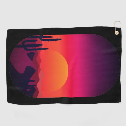 Saguaro Cactus Sonoran Desert Sunrise Sunset Scene Golfhanddoek (Horizontaal)