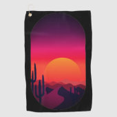 Saguaro Cactus Sonoran Desert Sunrise Sunset Scene Golfhanddoek (Voorkant)
