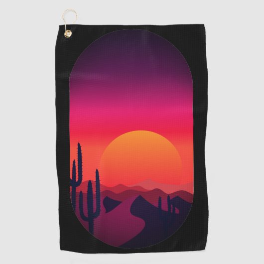 Saguaro Cactus Sonoran Desert Sunrise Sunset Scene Golfhanddoek (Voorkant)