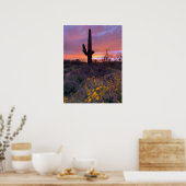 Saguaro Cactus Sunset Arizona Poster (Keuken)