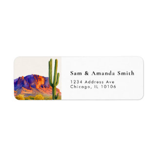 Saguaro Cactus Woestijn Cacti Retouradres Label