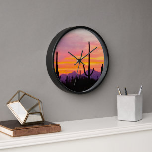 Saguaro Cactusbos bij zonsondergang