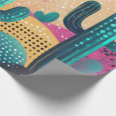 Saguaro cactussen in landschap gestippelde achterg cadeaupapier (Hoek)