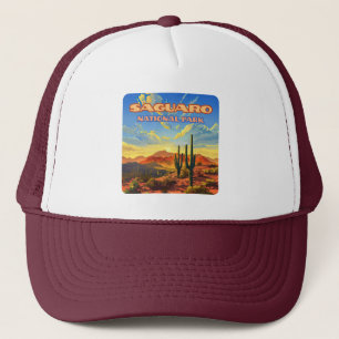 Saguaro Nationaal Park Arizona Desert Cactus Retro Trucker Pet