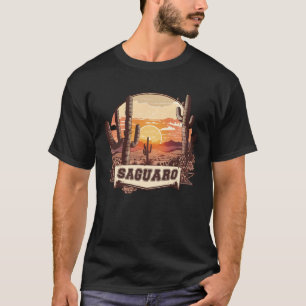Saguaro Nationaal Park Arizona Retro Cactus & Sun T-shirt