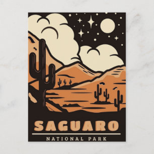 Saguaro Nationaal Park Arizona Vintage retro Briefkaart