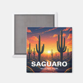 Saguaro Nationaal Park Cactussen Cactus Magneet (Voorkant / Achterkant)