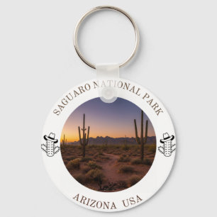Saguaro National Park Arizona Woestijn Zonsonderga Sleutelhanger
