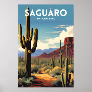 Saguaro National Park - Traditionele reisposter Poster