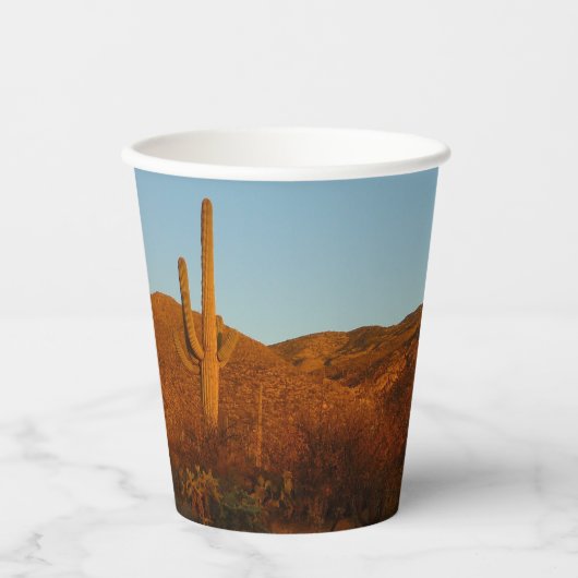 Saguaro Sunset I Arizona Papieren Bekers (Voorkant)