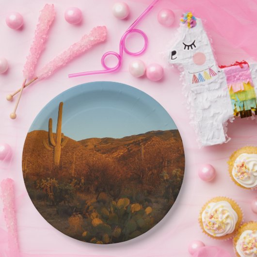 Saguaro Sunset I Arizona Papieren Bordje (Feest)