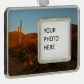 Saguaro Sunset I Arizona Verzilverd Kader Ornament (Rechts)