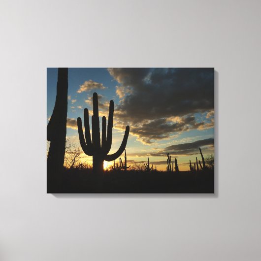 Saguaro Sunset II Arizona Canvas Afdruk (Voorkant)