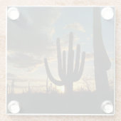 Saguaro Sunset II Arizona Glazen Onderzetter (Achterkant)