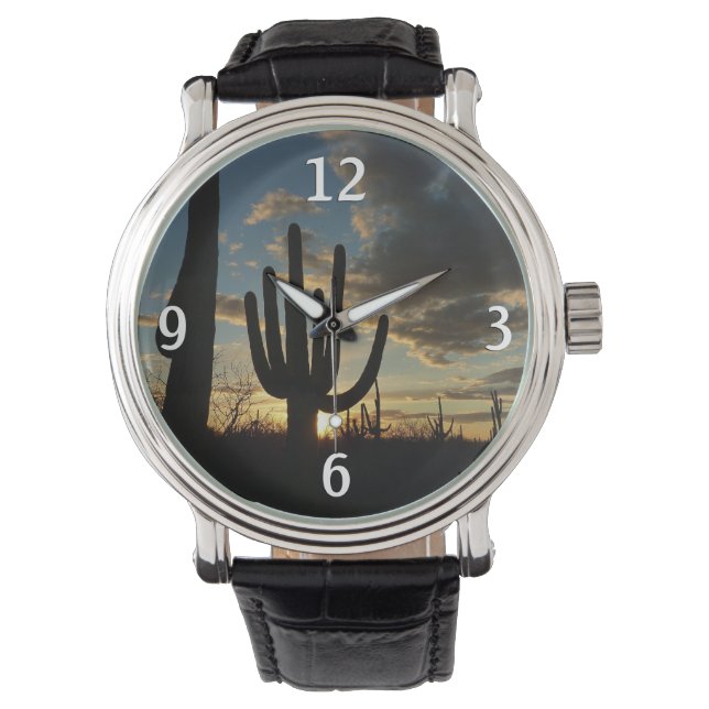 Saguaro Sunset II Arizona Horloge (Voorkant)