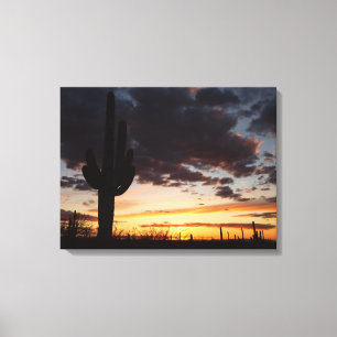 Saguaro Sunset III Arizona Canvas Afdruk