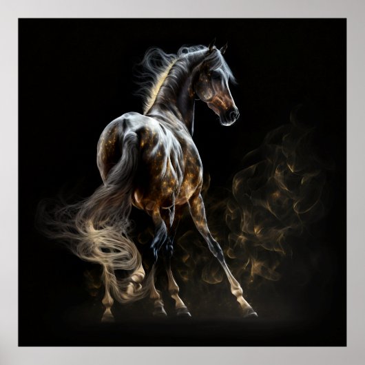 Sahara-paard, Abstracte kleuren, Art Print Wall (Voorkant)