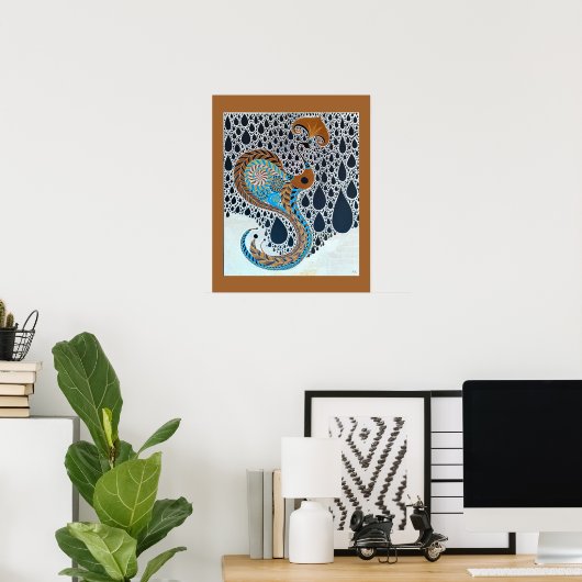 Sahara Parels Tribal Exotische Peacock Poster (Thuiskantoor)