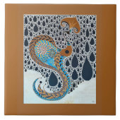 Sahara Parels Tribal Exotische Peacock Tegeltje (Voorkant)