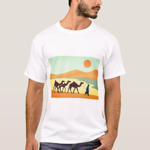 Saharan Caravan – Minimalistische Marokkaanse woes T-shirt