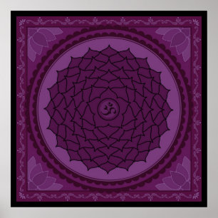 Sahasrara ou affiche de chakra de couronne