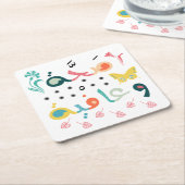 Sahhat Wa 3afya Vierkante Kartonnen Onderzetter (Schuin)