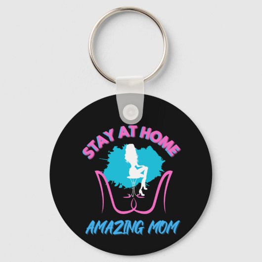 Sahm Blijf thuis Gepensioneerd Moeder Roze Dames S Sleutelhanger (Voorkant)