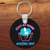 Sahm Blijf thuis Gepensioneerd Moeder Roze Dames S Sleutelhanger (Achterkant)