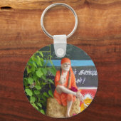 Sai Baba in de auto-stand Sleutelhanger (Voorkant)