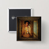 Sai Baba Vierkante Button 5,1 Cm (Voorkant /achterkant)