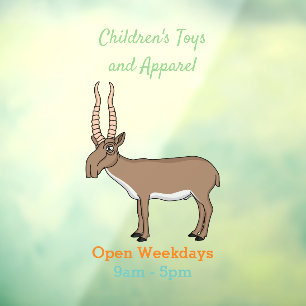 Saiga antelope cartoon raamsticker