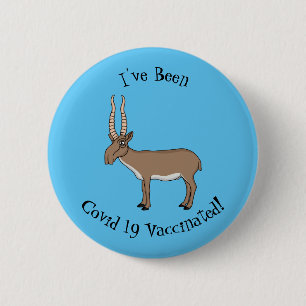 Saiga antelope cartoon ronde button 5,7 cm