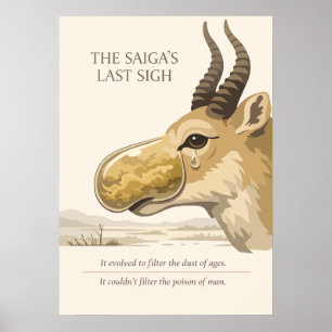 Saiga Antilope Beschermings Kunst Poster