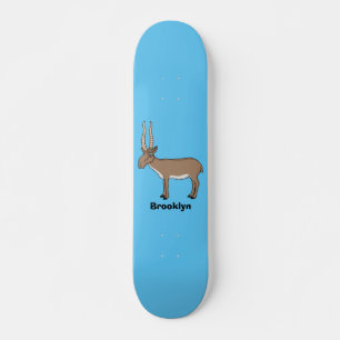 Saïga antilope cartoon illustratie skateboard