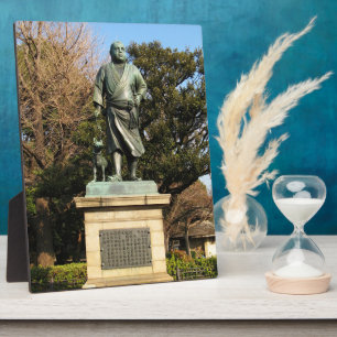 Saigo Takamori (de laatste Samurai) & Dog Statue Fotoplaat