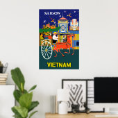 Saïgon, affiche de voyage au Vietnam (Bureau à domicile)