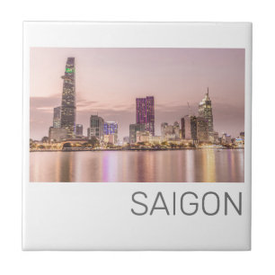 Saigon Ho Chi Minh City HCMC Vietnam Zonsondergang Tegeltje