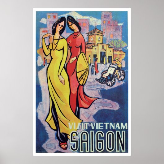 Saigon, Vietnam -  deco-reisafdrukken Poster (Voorkant)