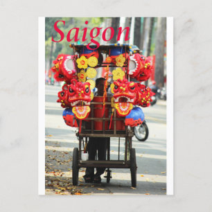 Saigon Vietnam Gelukkig Nieuwjaar Leeuw dans Briefkaart