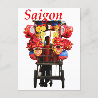Saigon Vietnam - Gelukkig Nieuwjaar Leeuwendans 20 Feestdagenkaart