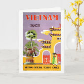  Saigon Vietnam Reis Briefkaart (Gele Bloem)