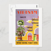 Saigon Vietnam reizen Briefkaart (Voorkant / Achterkant)