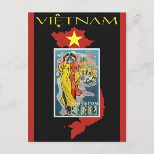 Saigon Vietnam reizen Briefkaart (Voorkant)
