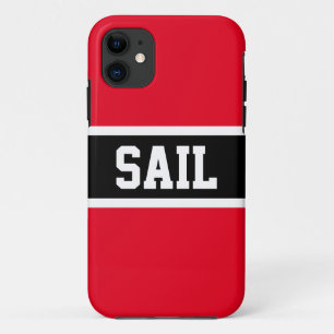 SAIL Athletic Sporty Helder Rood Zwart Wit Streep iPhone 11 Hoesje