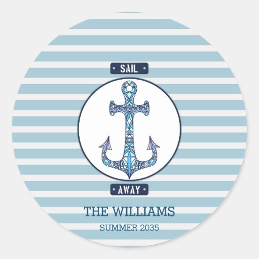 Sail Away Anchor – Nautische Sticker (Voorkant)