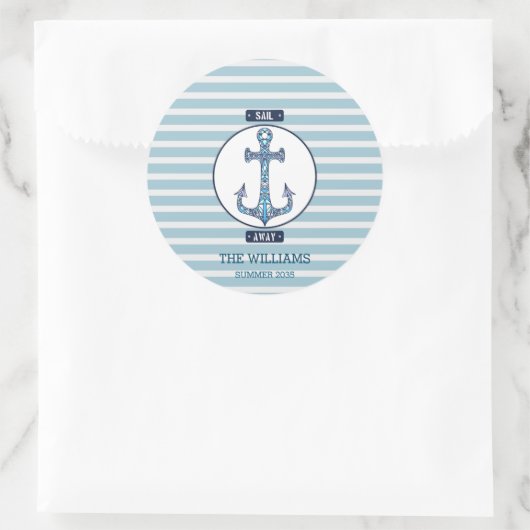 Sail Away Anchor – Nautische Sticker (Tas)