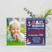 Sail Away Boy's Nautical Birthday Kaart (Staand voorkant)