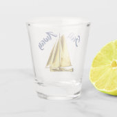 Sail Away Gold Sailboat Nautical Shot Glas (Achterkant)