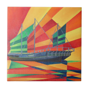 Sail Away Junk Pleasure Boat Tegeltje